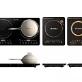 Electric Induction Cooktops From Midea SUPOR Brands With Frying Pan And Bases