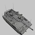 Modern Main Battle Tank With Desert Camouflage Turret Cannon Armor Plates And Track System