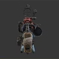 Steampunk Mechanical Gun With Colorful Components Gears And Metal Pipes Design