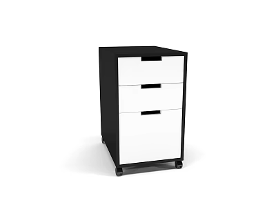 Modern Minimalist Chest of Drawers With Black Frame White Drawers and Simple Handles 3d model