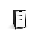 Modern Minimalist Chest of Drawers With Black Frame White Drawers and Simple Handles
