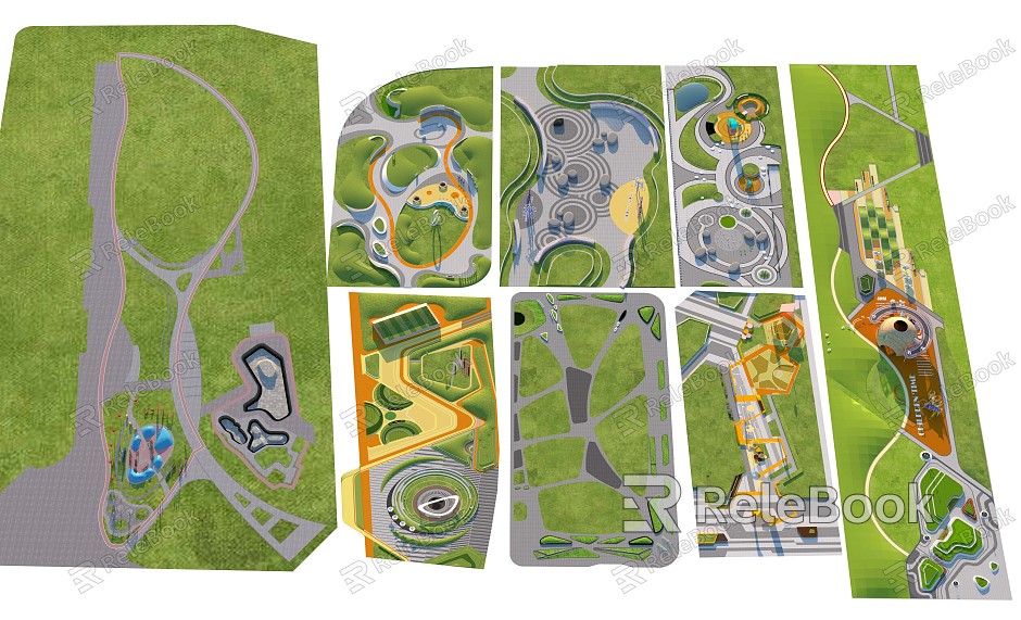 Style Park Landscape Topographic Map model