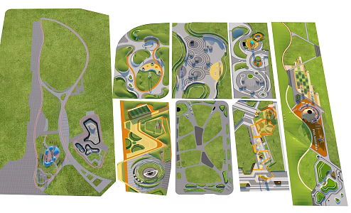 Style Park Landscape Topographic Map 3d model