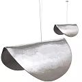 Sleek Modern Silver Curved Pendant Lights With Contemporary Metallic Decorative Design