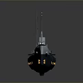 Gray Model Warship With Multiple Masts And Chimneys On Gray Gradient Background With Reflection