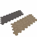 Hexagonal Wooden Floor Tiles With Natural Grain And Light Brown Finish