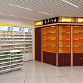 Traditional Chinese Medicine Specialty Store With Medicine Cabinets And Herbal Display Shelves