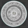 Circular Sculptural Carving With Gold Silver Decoration Intricate Central Patterns And Relief Edges