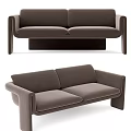 Modern Two Seater Sofa With Simple Armrest Design And Comfortable Cushions 3d model