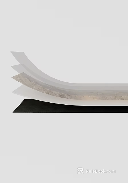 Sleek Modern Reception Desk Design With Curved Marble Surface And Smooth Countertop 3d model 
