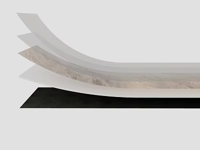 Sleek Modern Reception Desk Design With Curved Marble Surface And Smooth Countertop 3d model