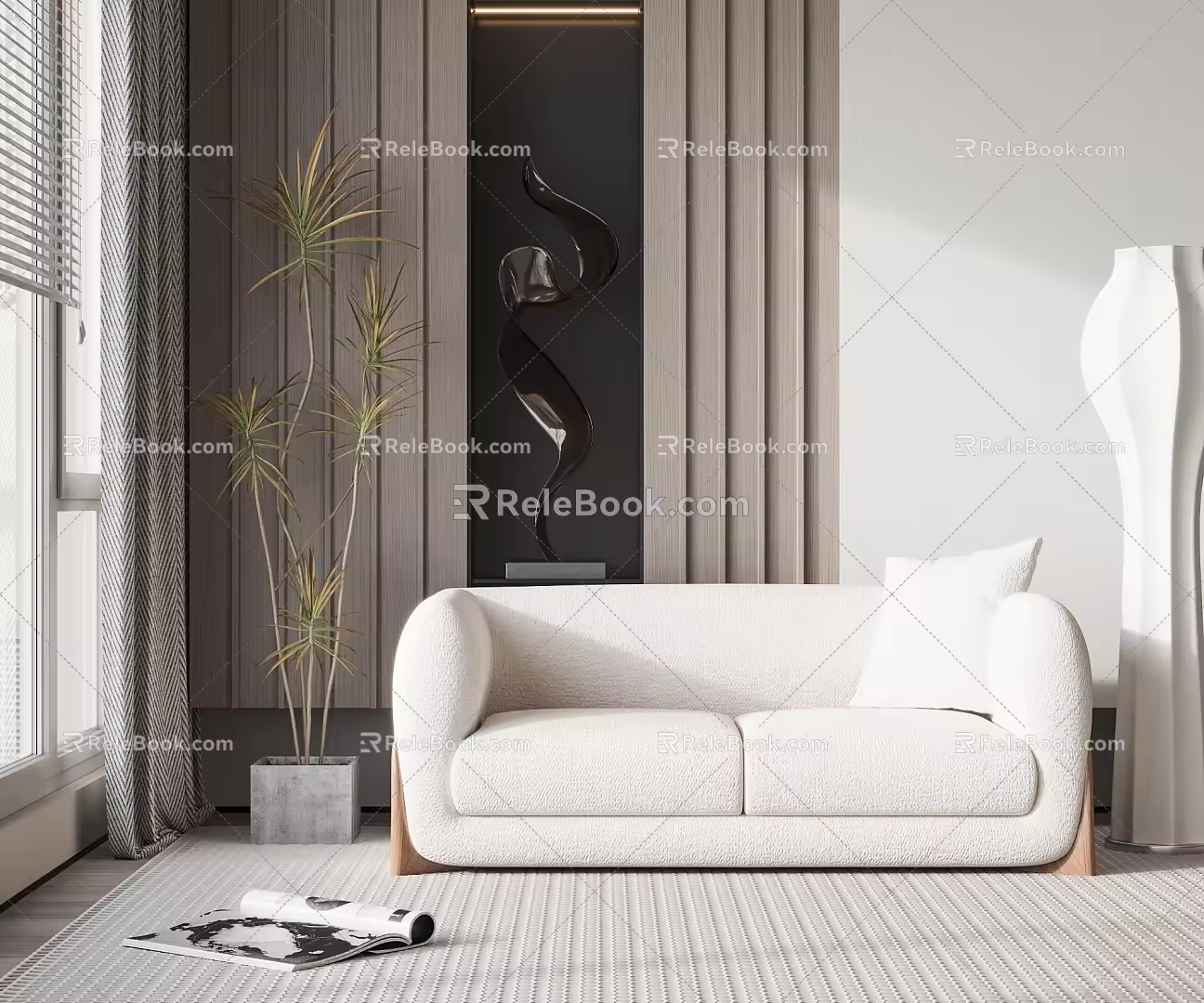 Quiet double sofa 3d model