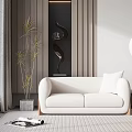 Quiet double sofa 3d model