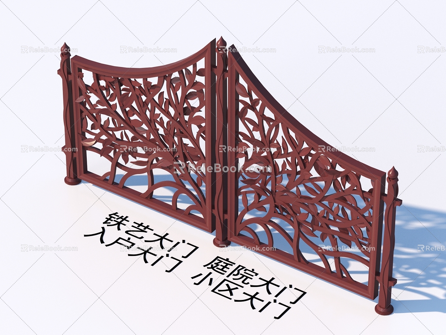 Wrought Iron Gate Courtyard Gate Entrance Gate Community Gate 3d model