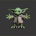 Cute Green Baby Yoda Character With Big Ears