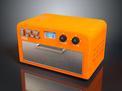 Modern Orange Display Shelf With Metal Frame For Retail Product Showcase Storage 3d model
