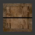 Rustic Vintage Wooden Crate With Black Straps And Weathered Wood Grain