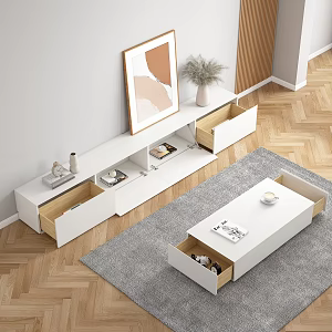 Modern coffee table TV cabinet combination 3d model