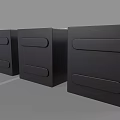 Three Black Security Lockers With Open Door Showing Gold Bars Inside