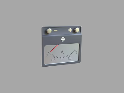 Industrial Ammeter Equipment With Analog Dial Adjustable Knobs And Current Measurement 3d model