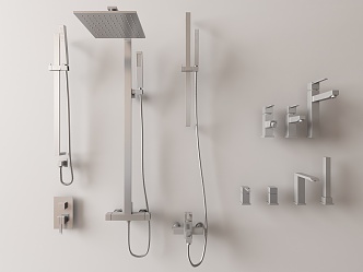 Modern shower faucet 3d model