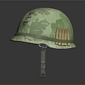 Camouflage Military Helmet With Born To Die Text And Bullet Accent