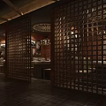 Elegant Modern Restaurant Interior With Warm Lighting And Wooden Decor Elements