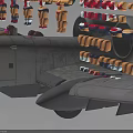 Military Twin Engine Attack Aircraft With Gray Paint And Detailed Wing Structure Design