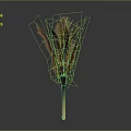 Essential Household Feather Duster With Yellow Handle And Brown Red Feathers