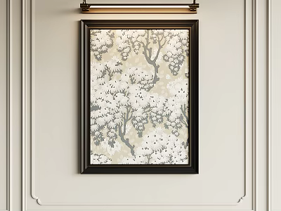 Decorative Framed Abstract Painting On Wall As Interior Decor Art Piece 3d model