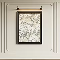 Decorative Framed Abstract Painting On Wall As Interior Decor Art Piece 3d model