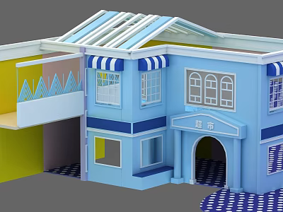 Modern amusement equipment modeling house 3d model Modern amusement equipment modeling house 3d model