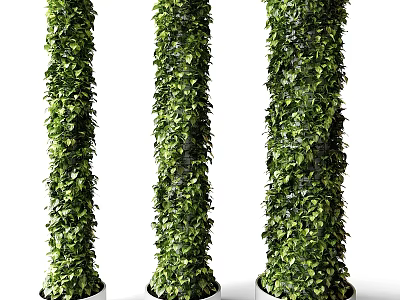 Lush Green Decorative Vines Covering Pillars For Indoor Outdoor Garden Decor 3d model