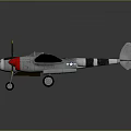 Vintage Military Aircraft Weapon with Twin Propellers Black and White Stripes and Star Insignia