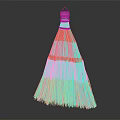 Orange Household Cleaning Broom With Soft Bristles And Durable Metal Handle For Home Floor Cleaning