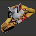 Rabbit Character With Glasses Golden Coat Red Gloves And Golden Pocket Watch