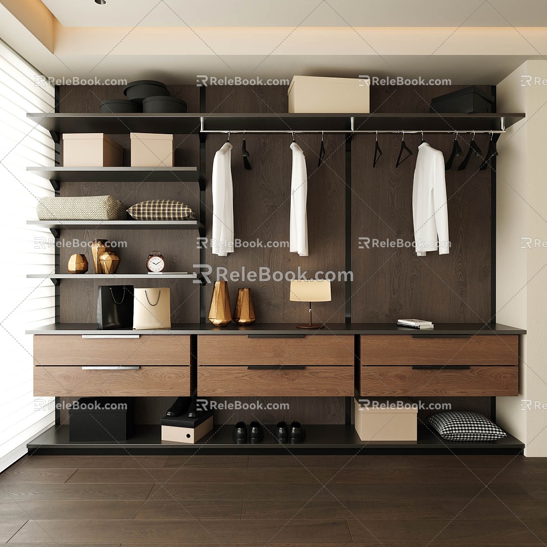 Modern Wardrobe Open Wardrobe Molteni Wardrobe Cloakroom Finished Wardrobe 3d model