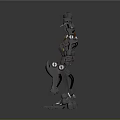 Sci Fi Robot Character Featuring 3D Mechanical Structure Yellow Accents And Metallic Body