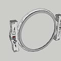 Circular Metal Ring Fixture With White Mounting Brackets And Secure Support Structure