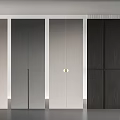 Modern Wardrobe Doors in Light Gray White Dark Brown with Sleek Handles and Minimalist Style