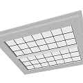 Modern Ceiling Design With Grid Panels Recessed Lights And White Frame 3d model