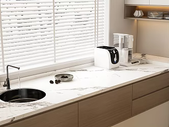 Restaurant water bar table operating table wash basin blinds coffee machine bread machine 3d model