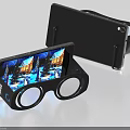 Advanced Mobile Phone VR Glasses Set With Display Stand And Screen 3d model