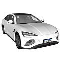 White Modern Electric Sedan With Sleek Design Black Roof And Aerodynamic Body