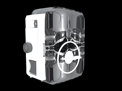 Industrial Equipment With Transparent Casing Detailed Mechanical Components And Control Knob 3d model