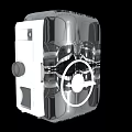 Industrial Equipment With Transparent Casing Detailed Mechanical Components And Control Knob