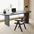 Modern Desk and Chair Desk Chair Lamp 3d model