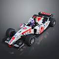 Honda F1 Racing Car With White Red Body And Sponsor Logos