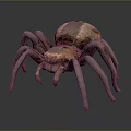 Realistic 3D Rendered Spider With Brown Copper Body And Long Legs