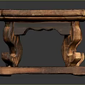 Traditional Wooden Small Table With Carved Legs Natural Wood Grain And Classic Design